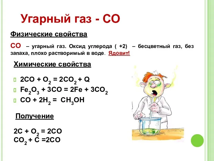 2CO + O2 = 2CO2 + Q Fe2O3 + 3CO =