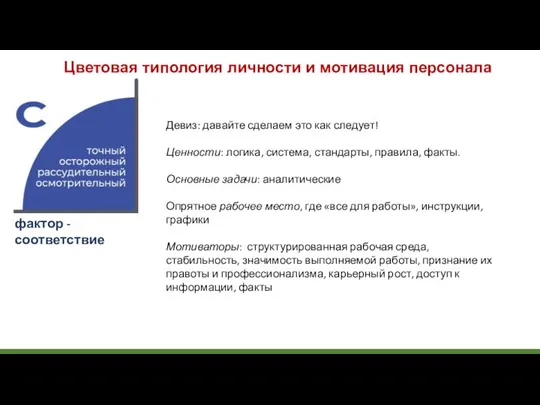 Цветовая типология личности и мотивация персонала Девиз: давайте сделаем это как