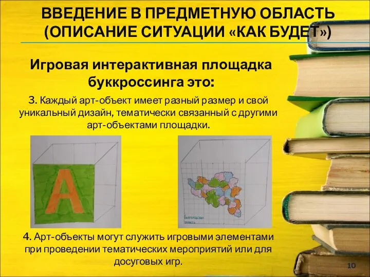 ВВЕДЕНИЕ В ПРЕДМЕТНУЮ ОБЛАСТЬ (ОПИСАНИЕ СИТУАЦИИ «КАК БУДЕТ») 3. Каждый арт-объект