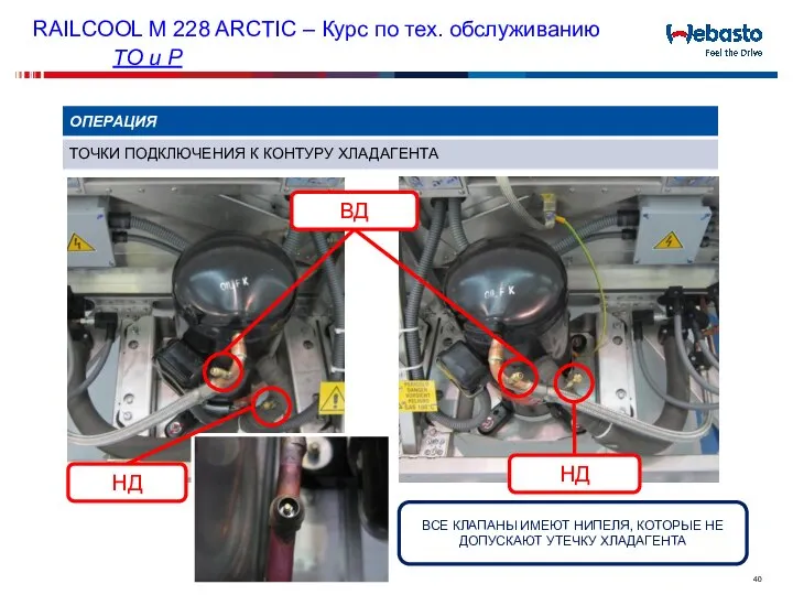 НД ВД ВСЕ КЛАПАНЫ ИМЕЮТ НИПЕЛЯ, КОТОРЫЕ НЕ ДОПУСКАЮТ УТЕЧКУ ХЛАДАГЕНТА