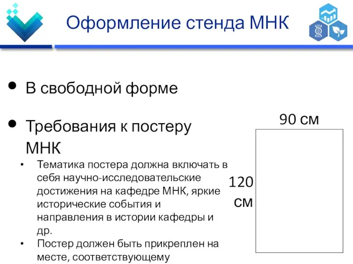 Оформление стенда МНК В свободной форме Требования к постеру МНК Тематика