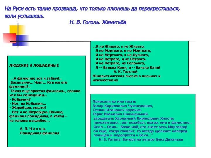 На Руси есть такие прозвища, что только плюнешь да перекрестишься, коли