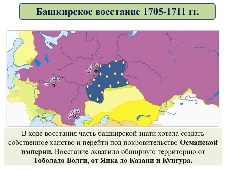 В ходе восстания часть башкирской знати хотела создать собственное ханство и