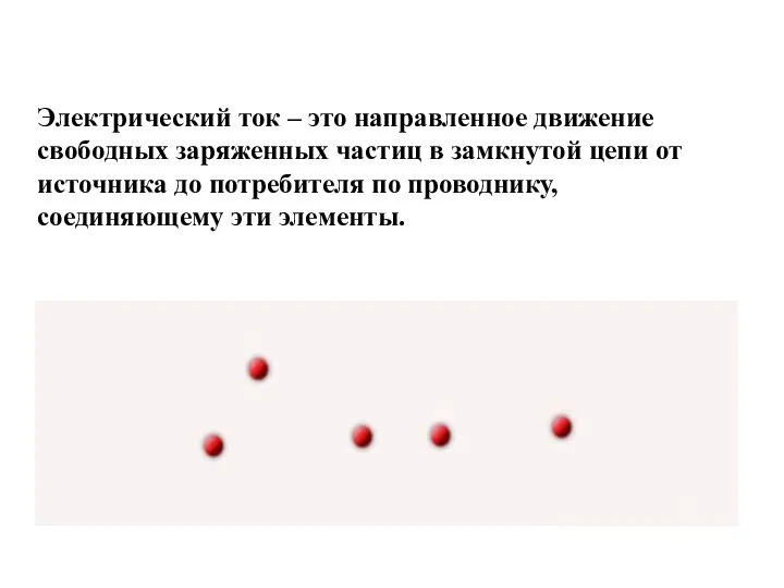 Электрический ток – это направленное движение свободных заряженных частиц в замкнутой