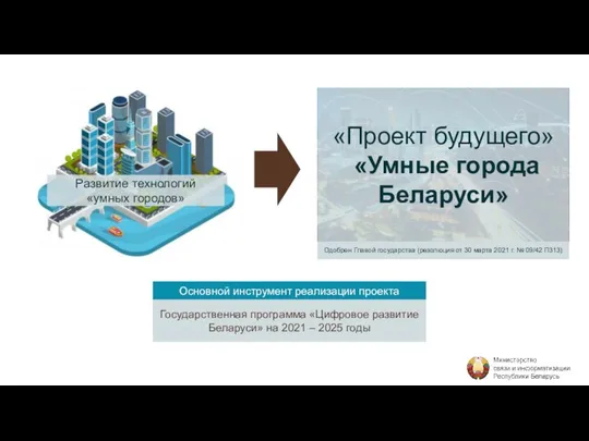 Государственная программа «Цифровое развитие Беларуси» на 2021 – 2025 годы Основной