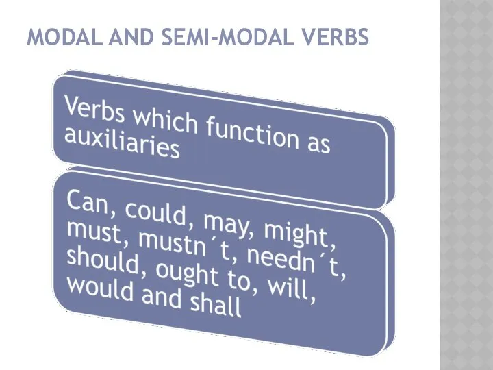 MODAL AND SEMI-MODAL VERBS