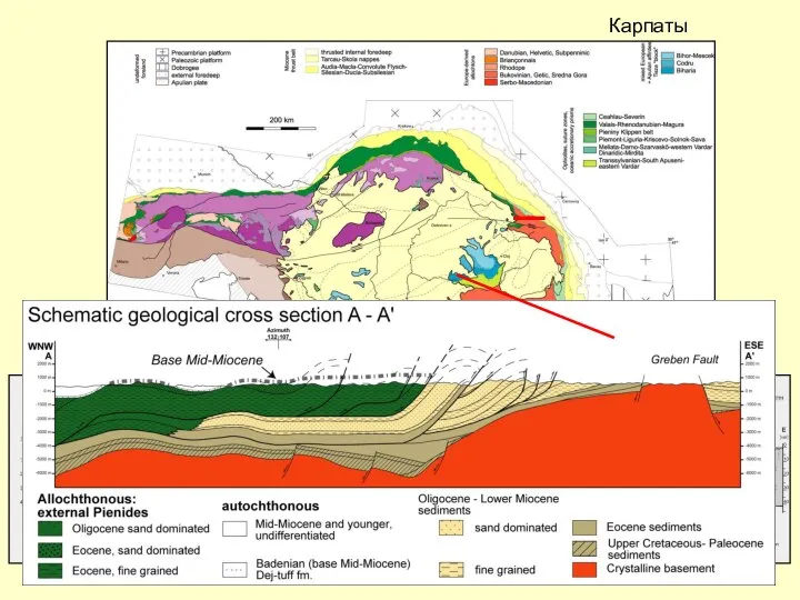 Ороген состоит из серии тектонических покровов, надвинутых на окраину Восточно-Европейской платформы.