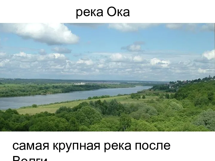 самая крупная река после Волги река Ока