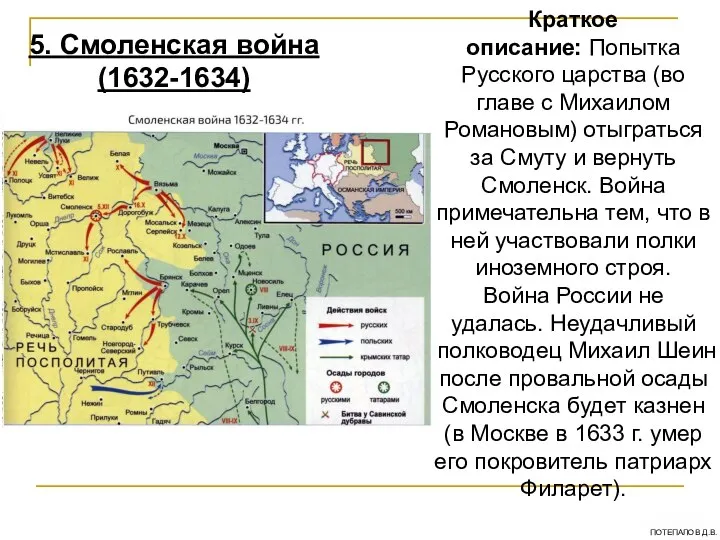 Краткое описание: Попытка Русского царства (во главе с Михаилом Романовым) отыграться