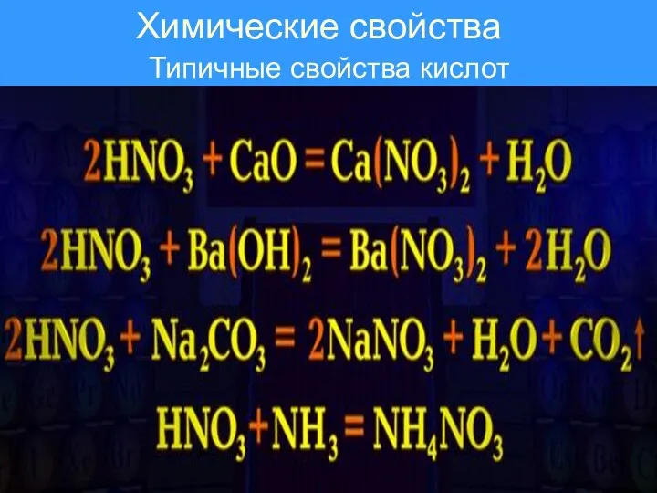 Химические свойства Типичные свойства кислот