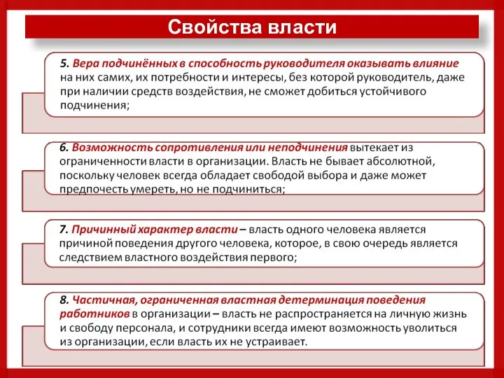 Свойства власти