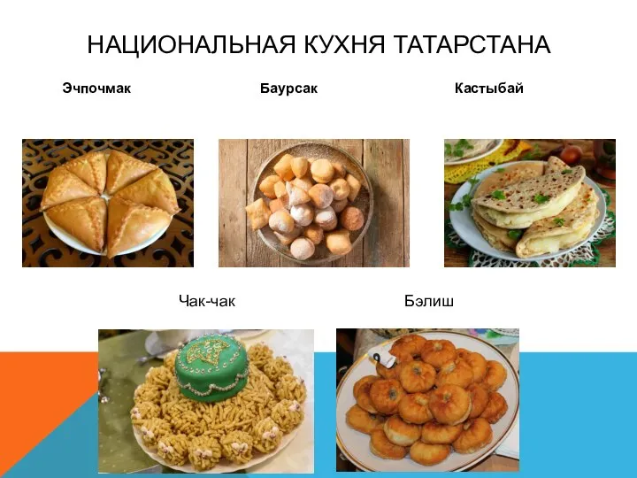 НАЦИОНАЛЬНАЯ КУХНЯ ТАТАРСТАНА Эчпочмак Баурсак Кастыбай Бэлиш Чак-чак