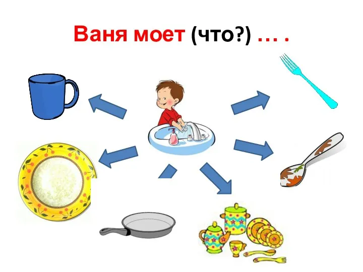 Ваня моет (что?) … .