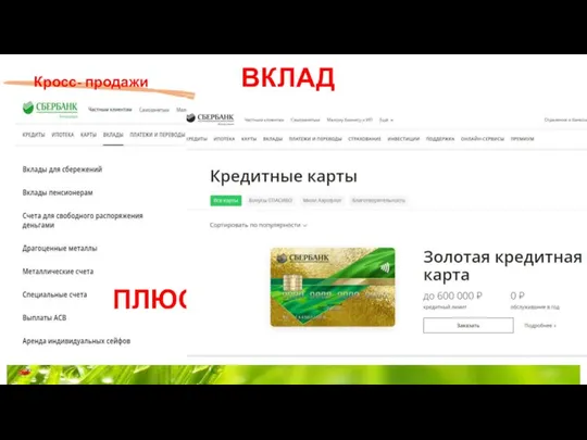 Кросс- продажи ВКЛАД ПЛЮС