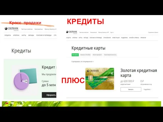 Кросс- продажи КРЕДИТЫ ПЛЮС