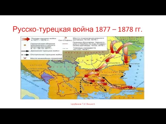 Русско-турецкая война 1877 – 1878 гг. Щербакова Т.И. Лекция 9.