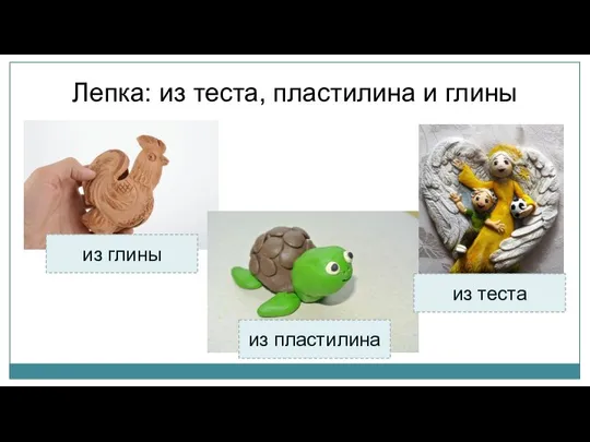 Лепка: из теста, пластилина и глины из глины из пластилина из теста