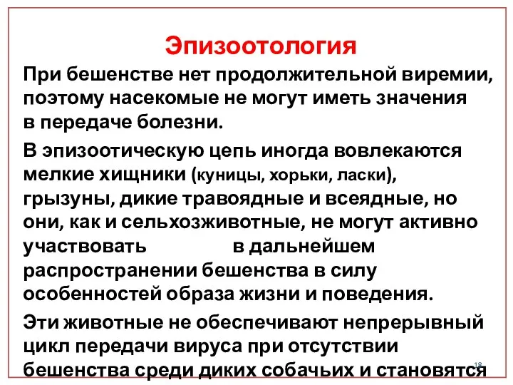 При бешенстве нет продолжительной виремии, поэтому насекомые не могут иметь значения