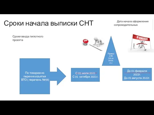 Сроки начала выписки СНТ По товарам из перечня изъятия ВТО (