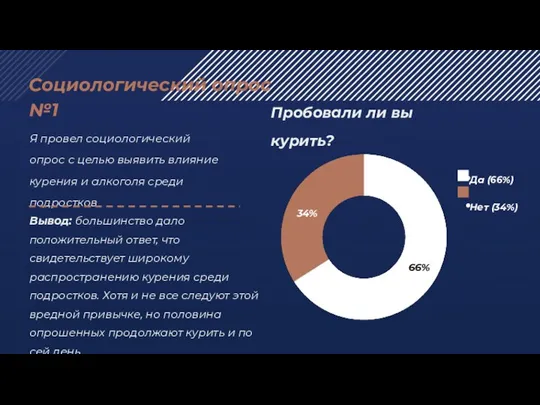 Социологический опрос №1 Я провел социологический опрос с целью выявить влияние