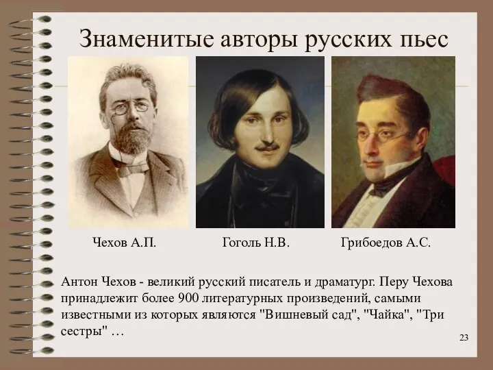 Знаменитые авторы русских пьес Антон Чехов - великий русский писатель и