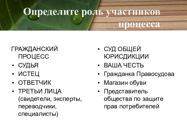 Определите роль участников процесса ГРАЖДАНСКИЙ ПРОЦЕСС СУДЬЯ ИСТЕЦ ОТВЕТЧИК ТРЕТЬИ ЛИЦА