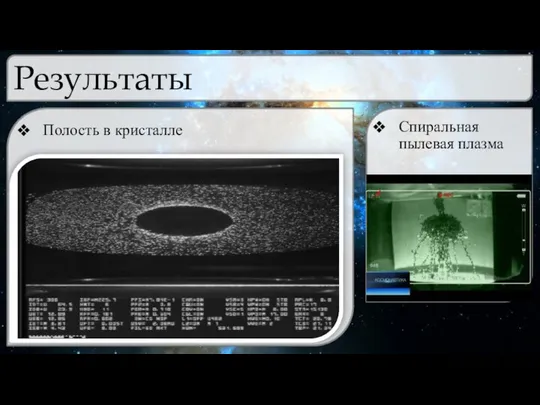 Результаты Полость в кристалле Спиральная пылевая плазма