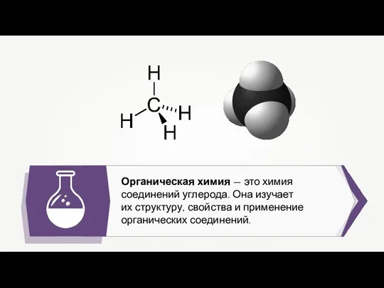 Органическая химия — это химия соединений углерода. Она изучает их структуру, свойства и применение органических соединений.