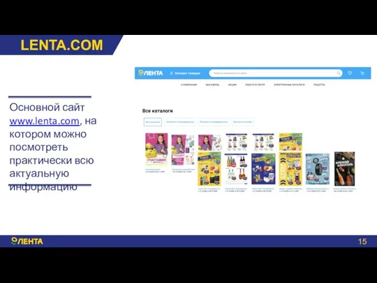 LENTA.COM Основной сайт www.lenta.com, на котором можно посмотреть практически всю актуальную информацию