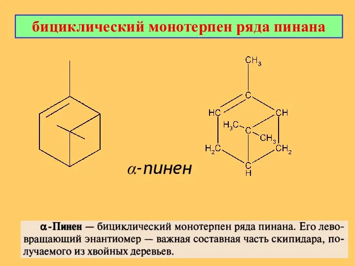 α-пинен бициклический монотерпен ряда пинана