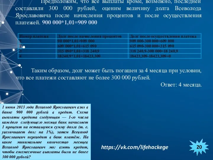 20 1 июня 2013 года Всеволод Ярославович взял в банке 900