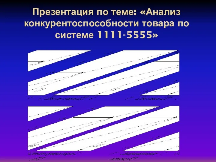 Презентация по теме: «Анализ конкурентоспособности товара по системе 1111-5555»