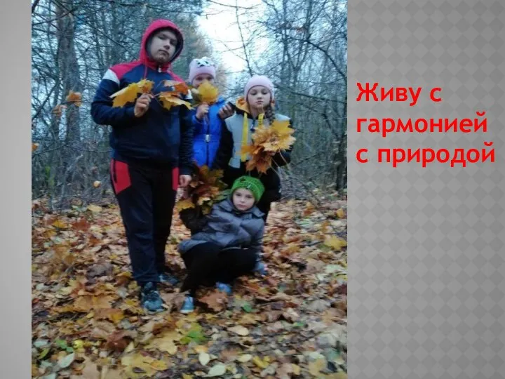 Живу с гармонией с природой