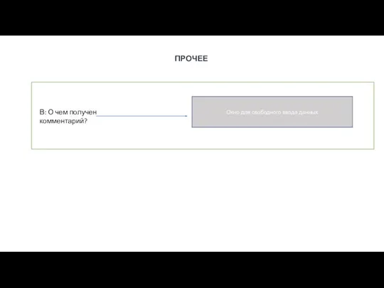 ПРОЧЕЕ В: О чем получен комментарий? Окно для свободного ввода данных