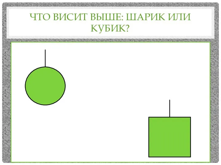 ЧТО ВИСИТ ВЫШЕ: ШАРИК ИЛИ КУБИК?