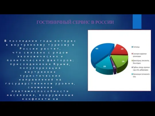 ГОСТИНИЧНЫЙ СЕРВИС В РОССИИ В последние годы интерес к внутреннему туризму