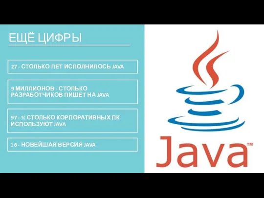 27 - СТОЛЬКО ЛЕТ ИСПОЛНИЛОСЬ JAVA 9 МИЛЛИОНОВ - СТОЛЬКО РАЗРАБОТЧИКОВ