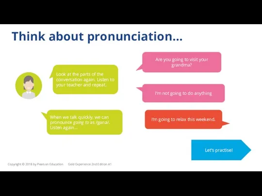 Think about pronunciation… Look at the parts of the conversation again.