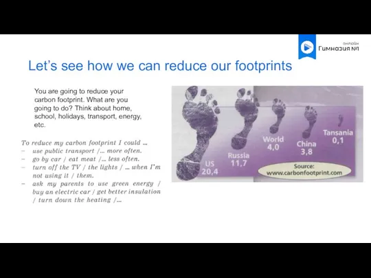 Let’s see how we can reduce our footprints You are going