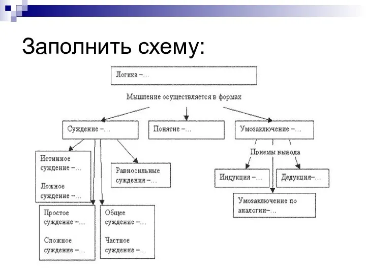 Заполнить схему: