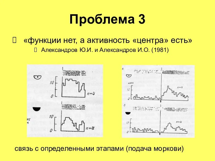 Проблема 3 «функции нет, а активность «центра» есть» Александров Ю.И. и