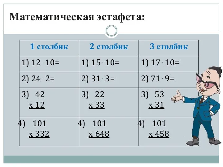 Математическая эстафета: