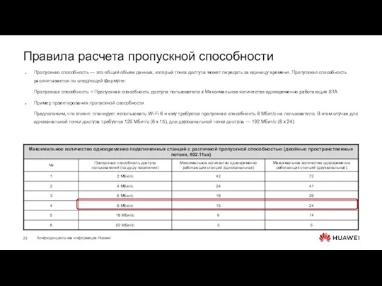 Правила расчета пропускной способности Пропускная способность — это общий объем данных,