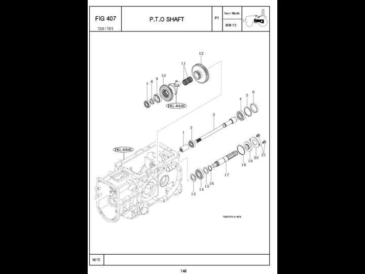 P1 FIG 407 P.T.O SHAFT 148