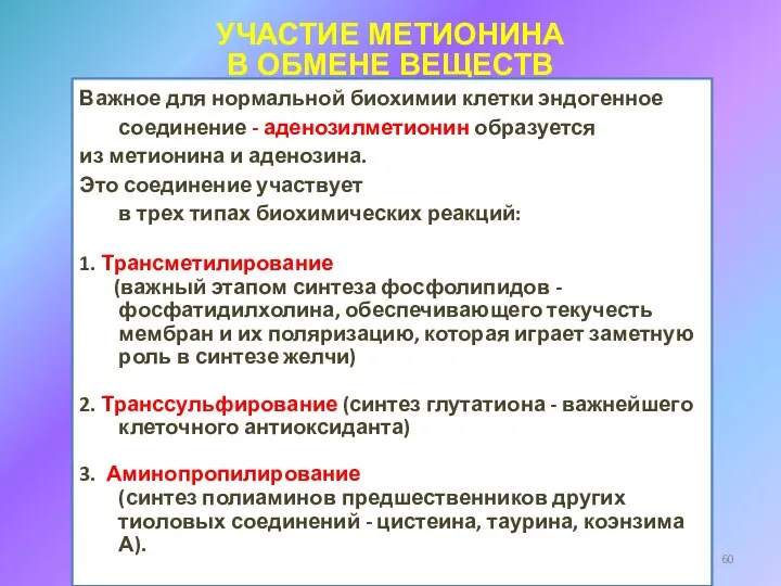 Важное для нормальной биохимии клетки эндогенное соединение - аденозилметионин образуется из