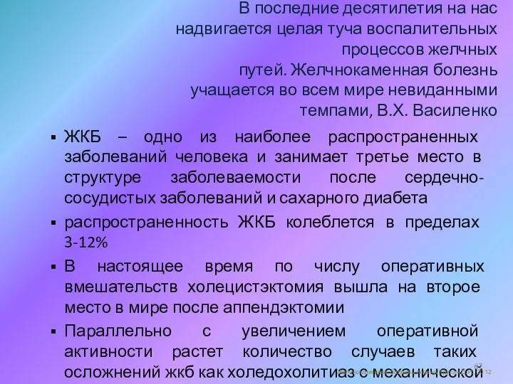 В последние десятилетия на нас надвигается целая туча воспалительных процессов желчных