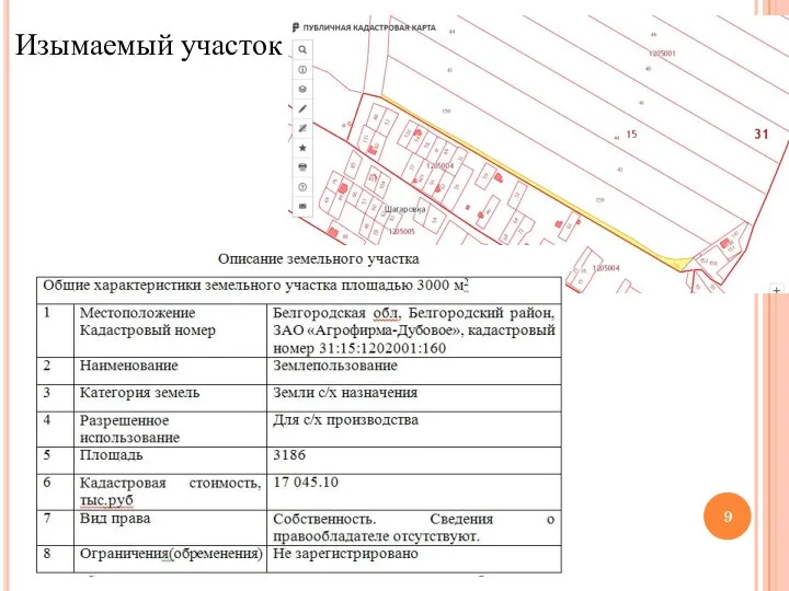 Изымаемый участок