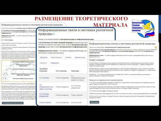 РАЗМЕЩЕНИЕ ТЕОРЕТИЧЕСКОГО МАТЕРИАЛА