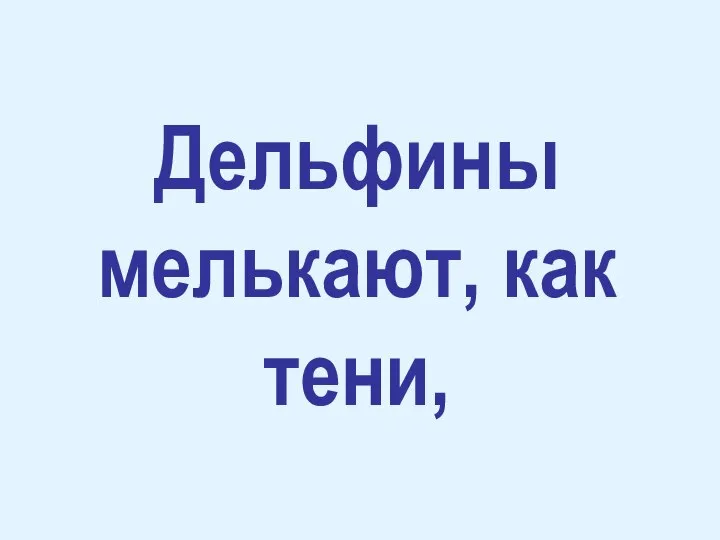 Дельфины мелькают, как тени,