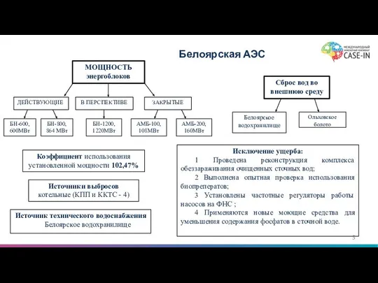 Белоярская АЭС Источник технического водоснабжения Белоярское водохранилище Исключение ущерба: 1 Проведена